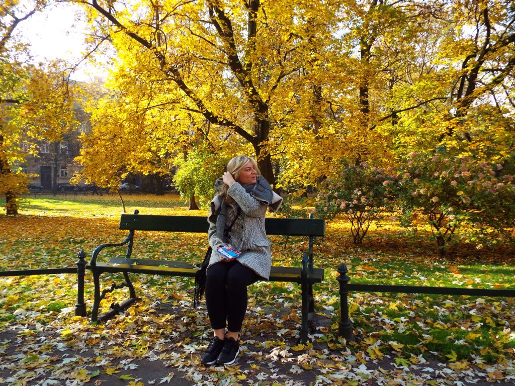 Sat on a bench in Krakow