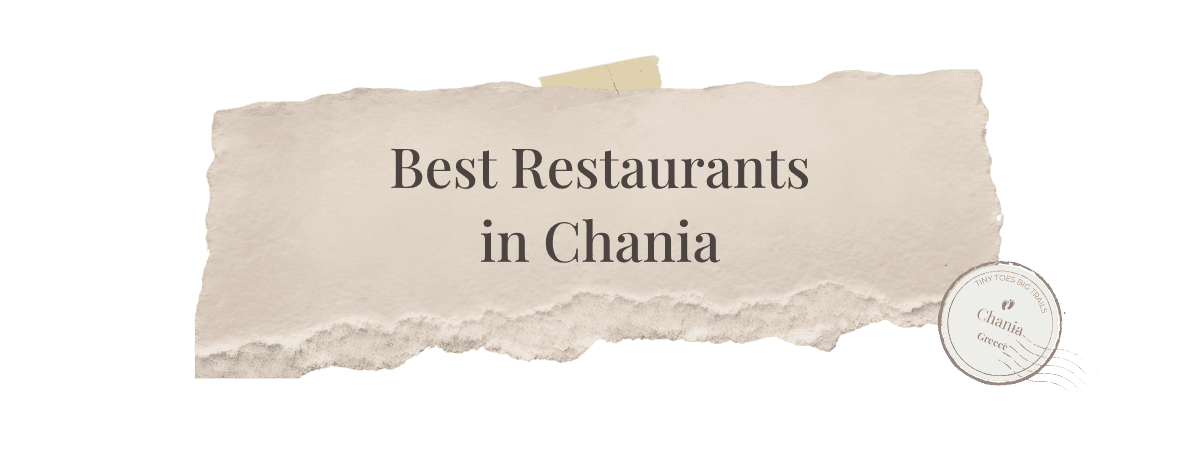 Chania restaurants post text on torn paper