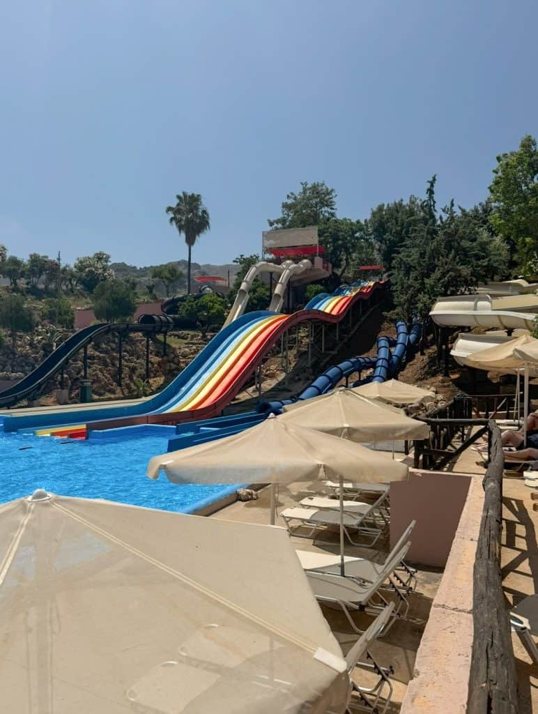 Slides at Limnoupolis waterpark