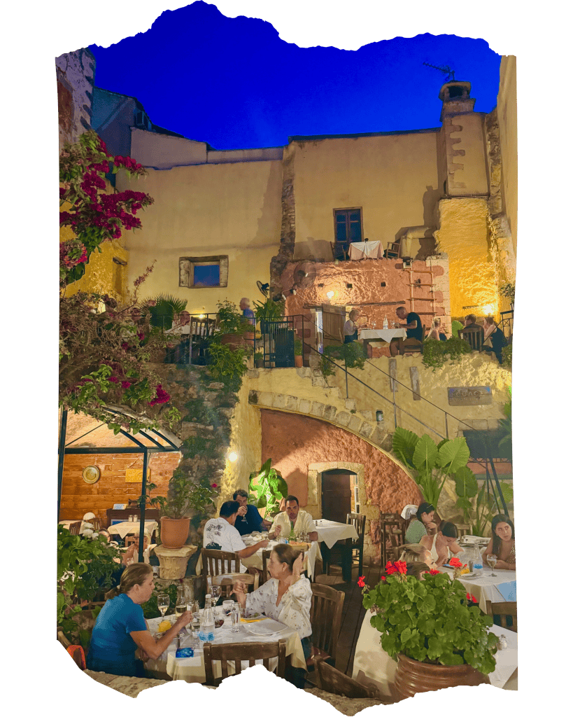 Tholos restaurant in Chania set inside ruins