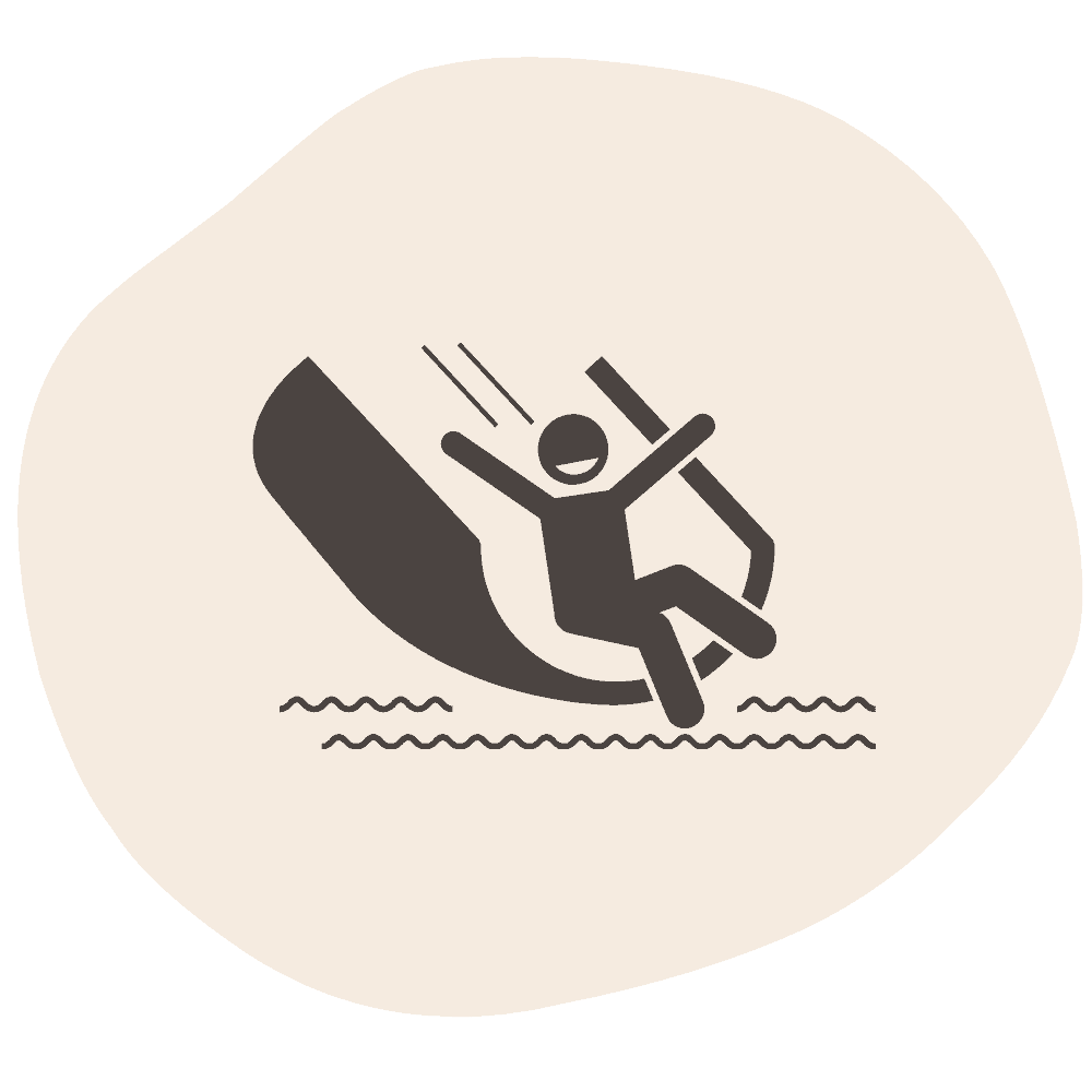 Waterslide icon beige background