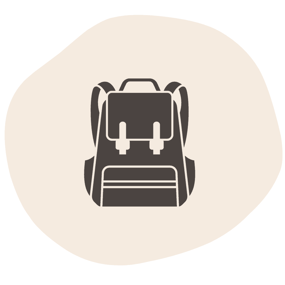 Bag icon beige background