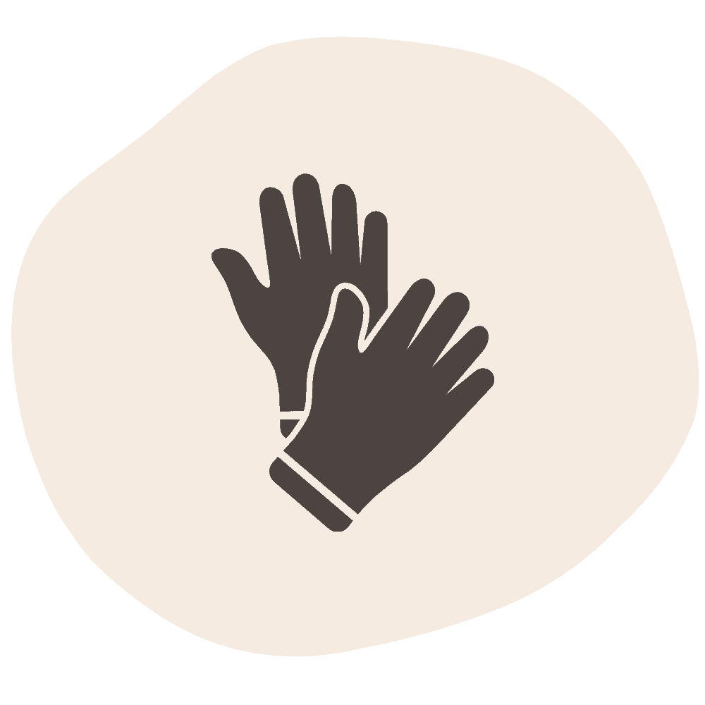 Gloves icon beige background