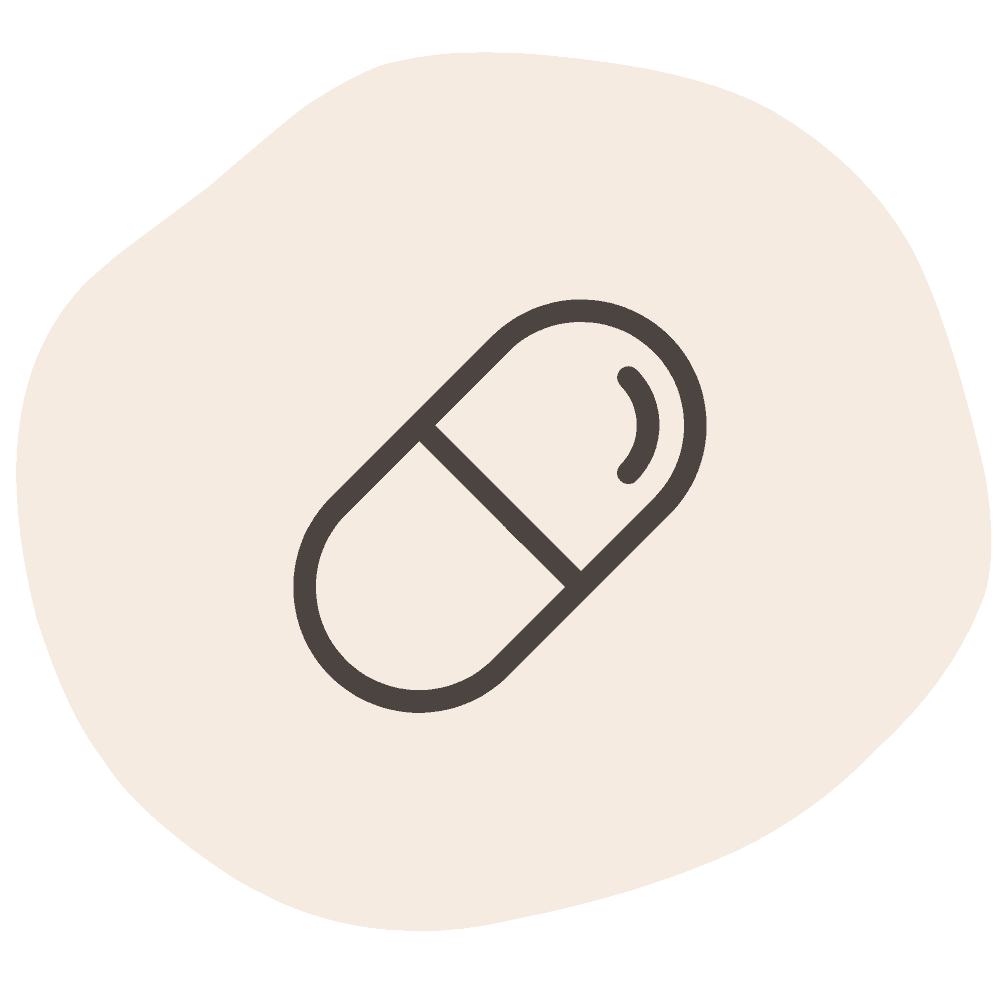 Medication icon beige background