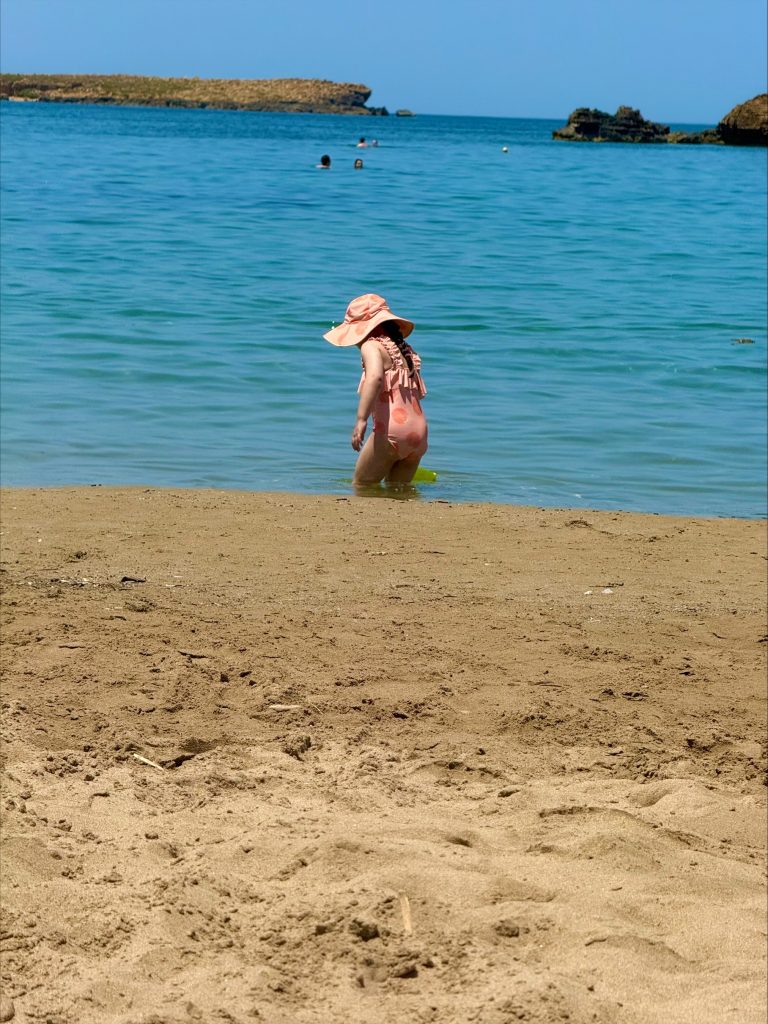 Sand and waters at Nea Chora beach, Chania