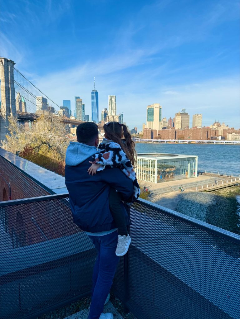 New York skyline view from Time Out food market