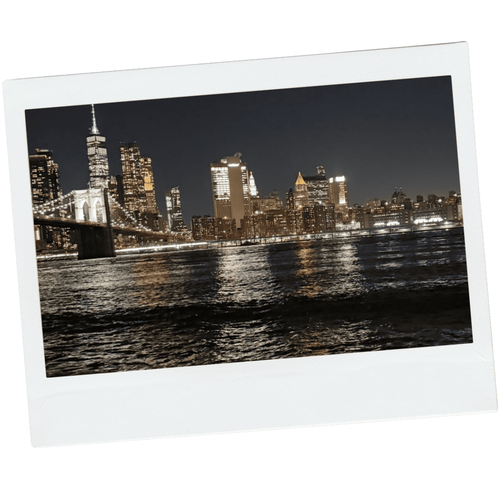 New York skyline at night from Pebble Beach