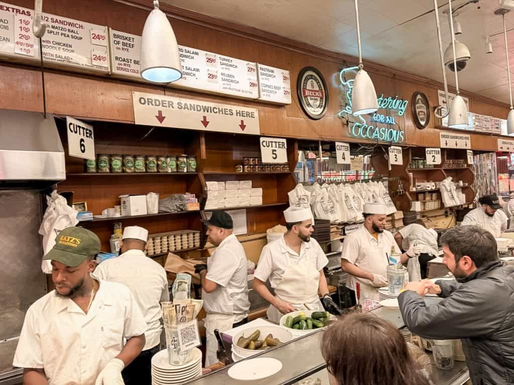Staff at Katz Deli New York