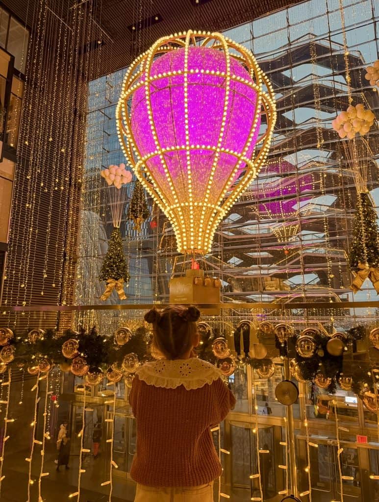 Hudson Yards Christmas lights New York
