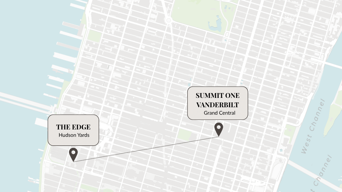 Map Manhattan showing The Edge and Summit One Vanderbilt 2
