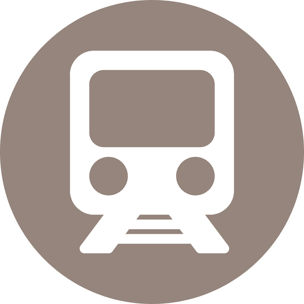 Train icon in circle