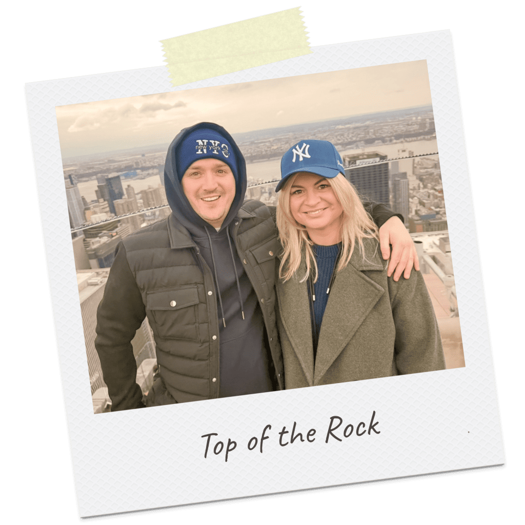 Top of the Rock selfie of auther Hayley and partner
