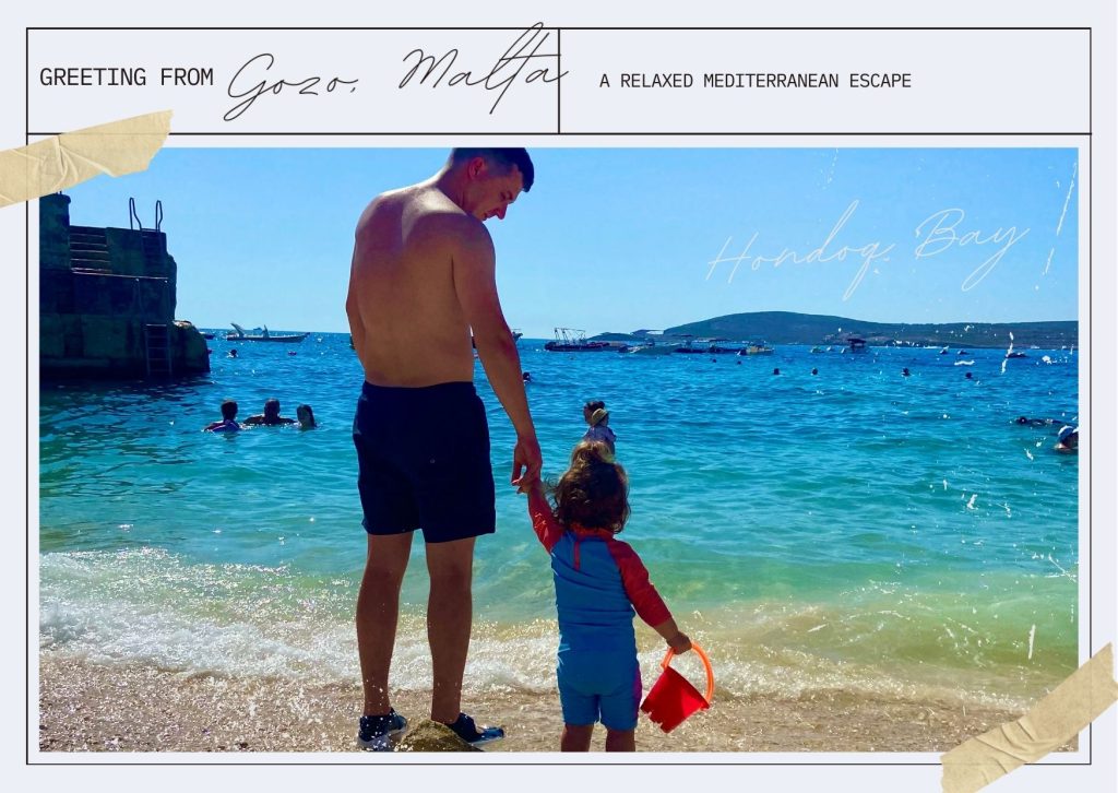 Gozo postcard using Hondoq beach view