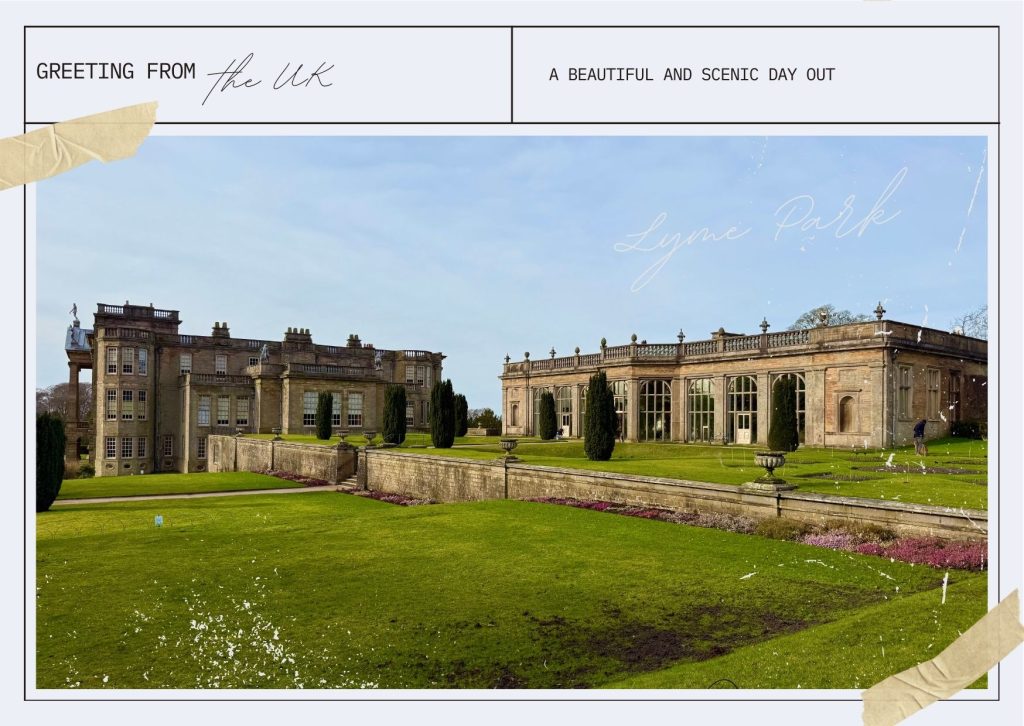 UK postcard using Lyme Park image