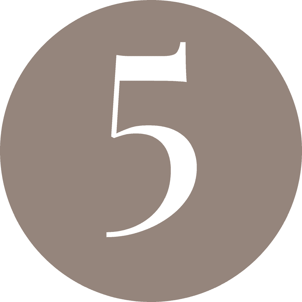 Five - taupe circle