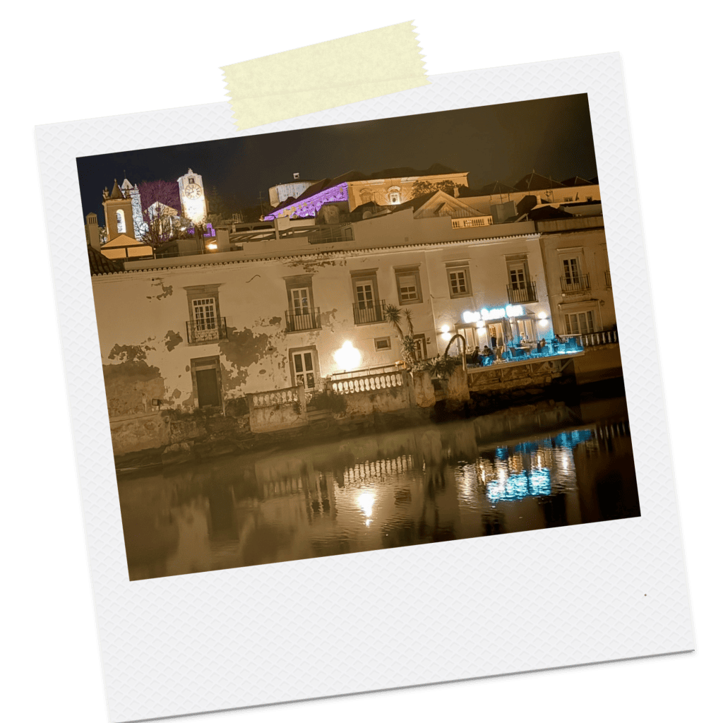 Tavira in the evening by the river