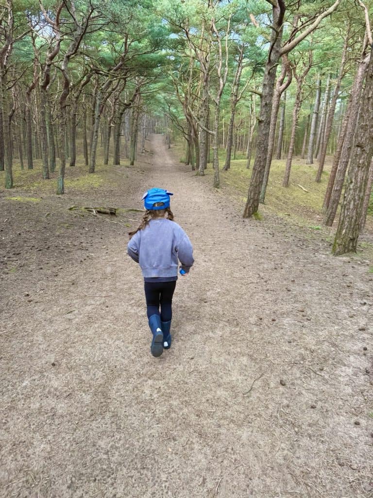 Formby Woods running under the canopy