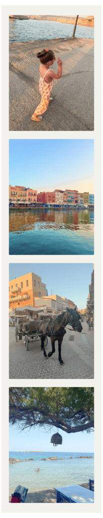 Crete travel guide Polaroid stack