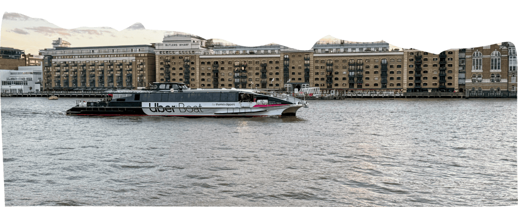 Uber boat on the Thames London