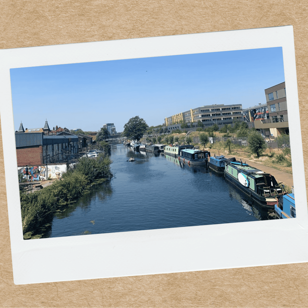 Hackney Wick on polaroid background