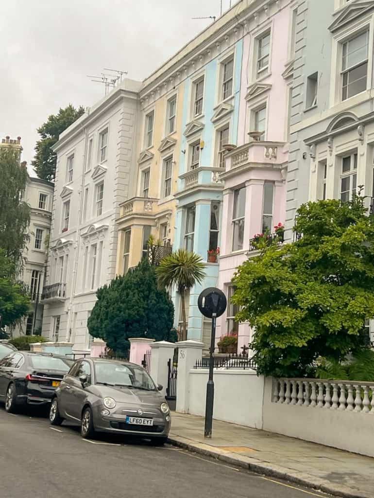 Pastel houses Notting Hill London