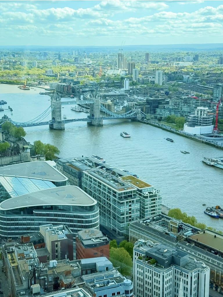View of Tower Bridge from Sky Garden